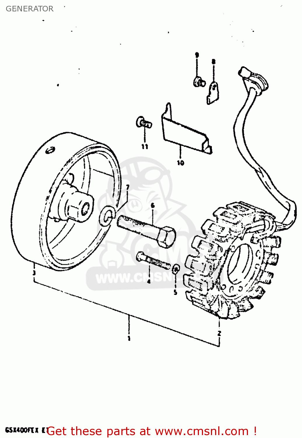 GENERATOR GSX400FE 1981 (X) (E01 02 04 06 15 16 17 18 21 22 24 25 26 34 39