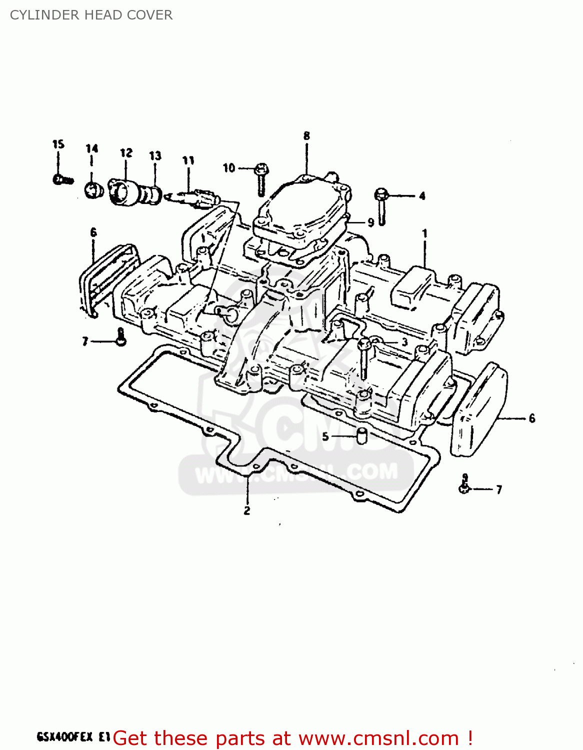 CYLINDER HEAD COVER GSX400FE 1981 (X) (E01 02 04 06 15 16 17 18 21 22 24 25 26 34 39