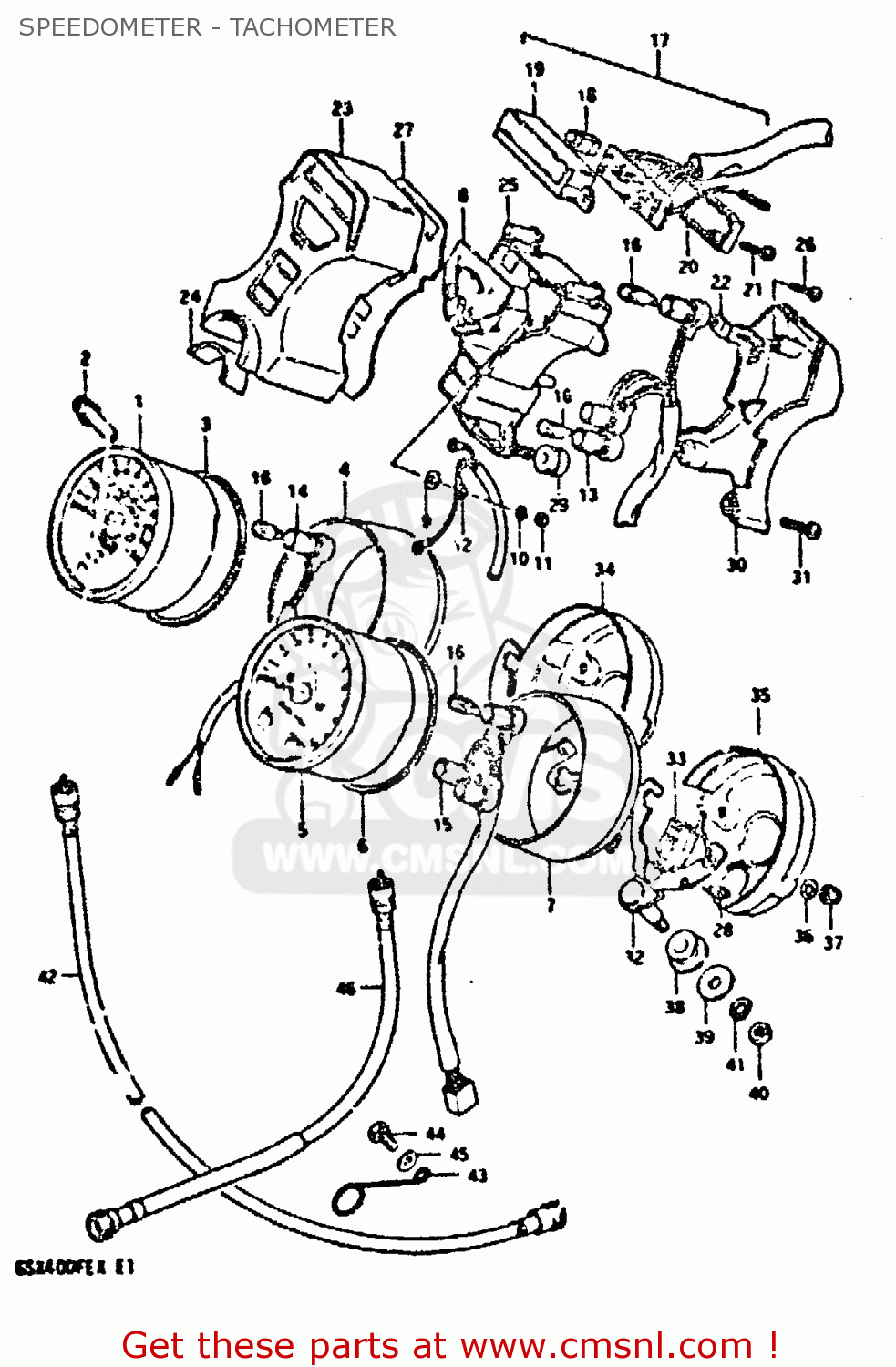 SPEEDOMETER - TACHOMETER GSX400FE 1981 (X) (E01 02 04 06 15 16 17 18 21 22 24 25 26 34 39