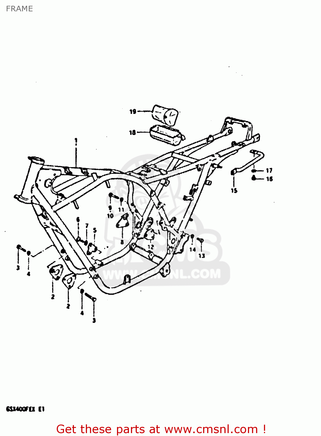 FRAME GSX400FE 1981 (X) (E01 02 04 06 15 16 17 18 21 22 24 25 26 34 39