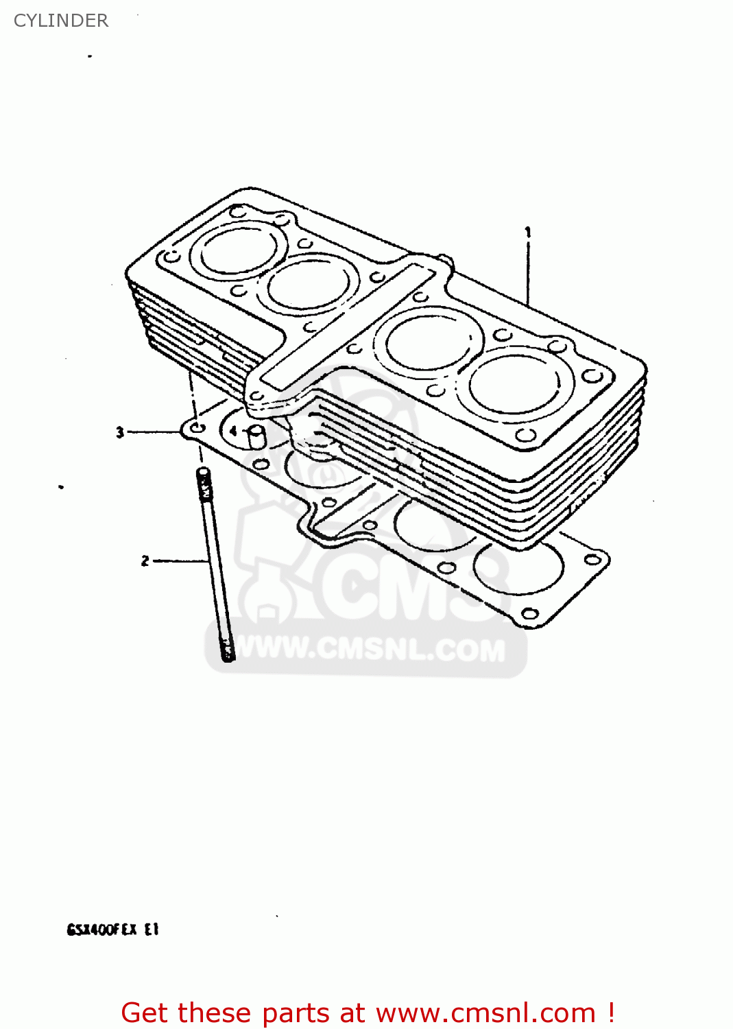 CYLINDER GSX400FE 1981 (X) (E01 02 04 06 15 16 17 18 21 22 24 25 26 34 39