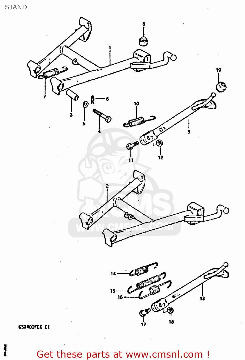STAND GSX400FE 1981 (X) (E01 02 04 06 15 16 17 18 21 22 24 25 26 34 39
