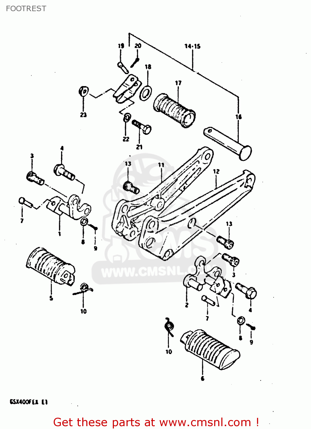 FOOTREST GSX400FE 1981 (X) (E01 02 04 06 15 16 17 18 21 22 24 25 26 34 39