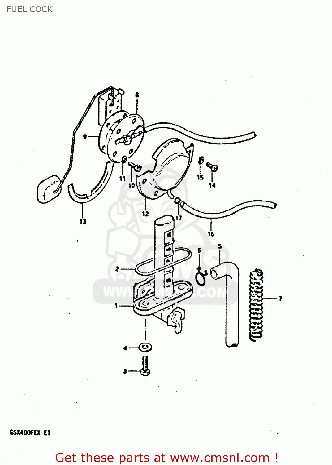 FUEL COCK GSX400FE 1981 (X) (E01 02 04 06 15 16 17 18 21 22 24 25 26 34 39