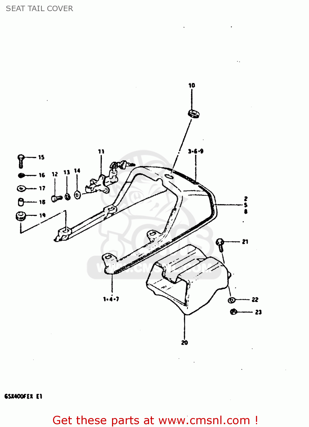 SEAT TAIL COVER GSX400FE 1981 (X) (E01 02 04 06 15 16 17 18 21 22 24 25 26 34 39