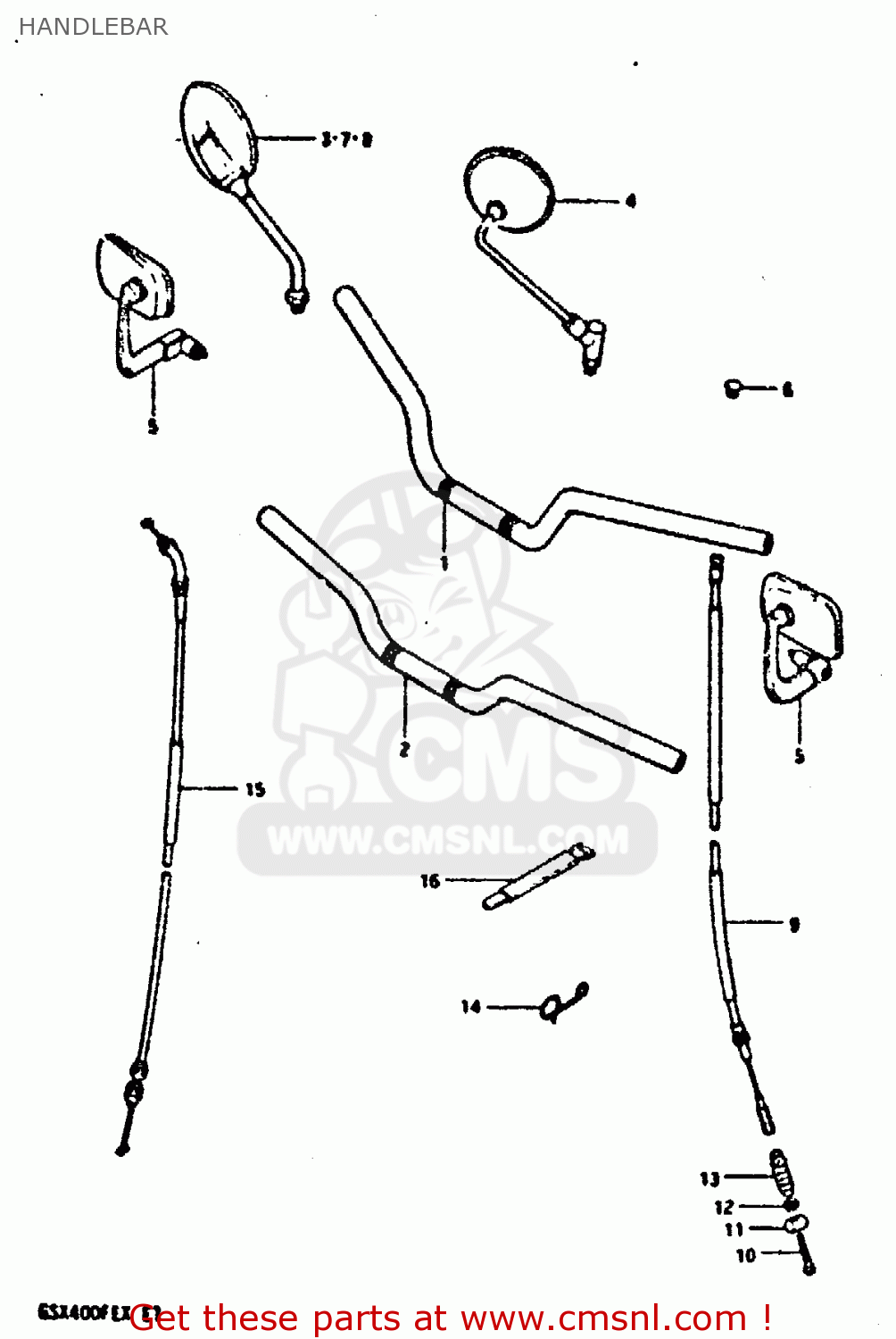 HANDLEBAR GSX400FE 1981 (X) (E01 02 04 06 15 16 17 18 21 22 24 25 26 34 39