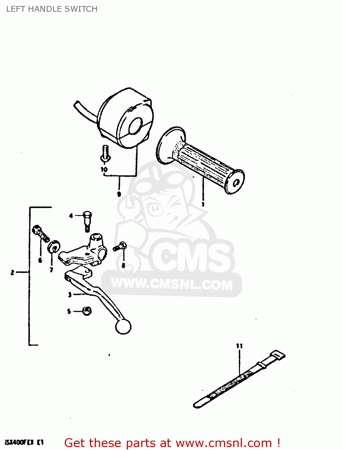 LEFT HANDLE SWITCH GSX400FE 1981 (X) (E01 02 04 06 15 16 17 18 21 22 24 25 26 34 39
