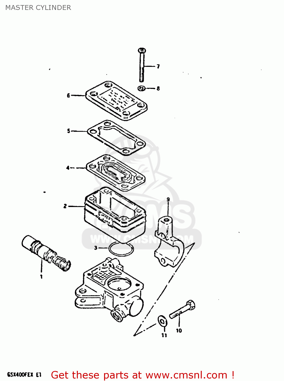 MASTER CYLINDER GSX400FE 1981 (X) (E01 02 04 06 15 16 17 18 21 22 24 25 26 34 39