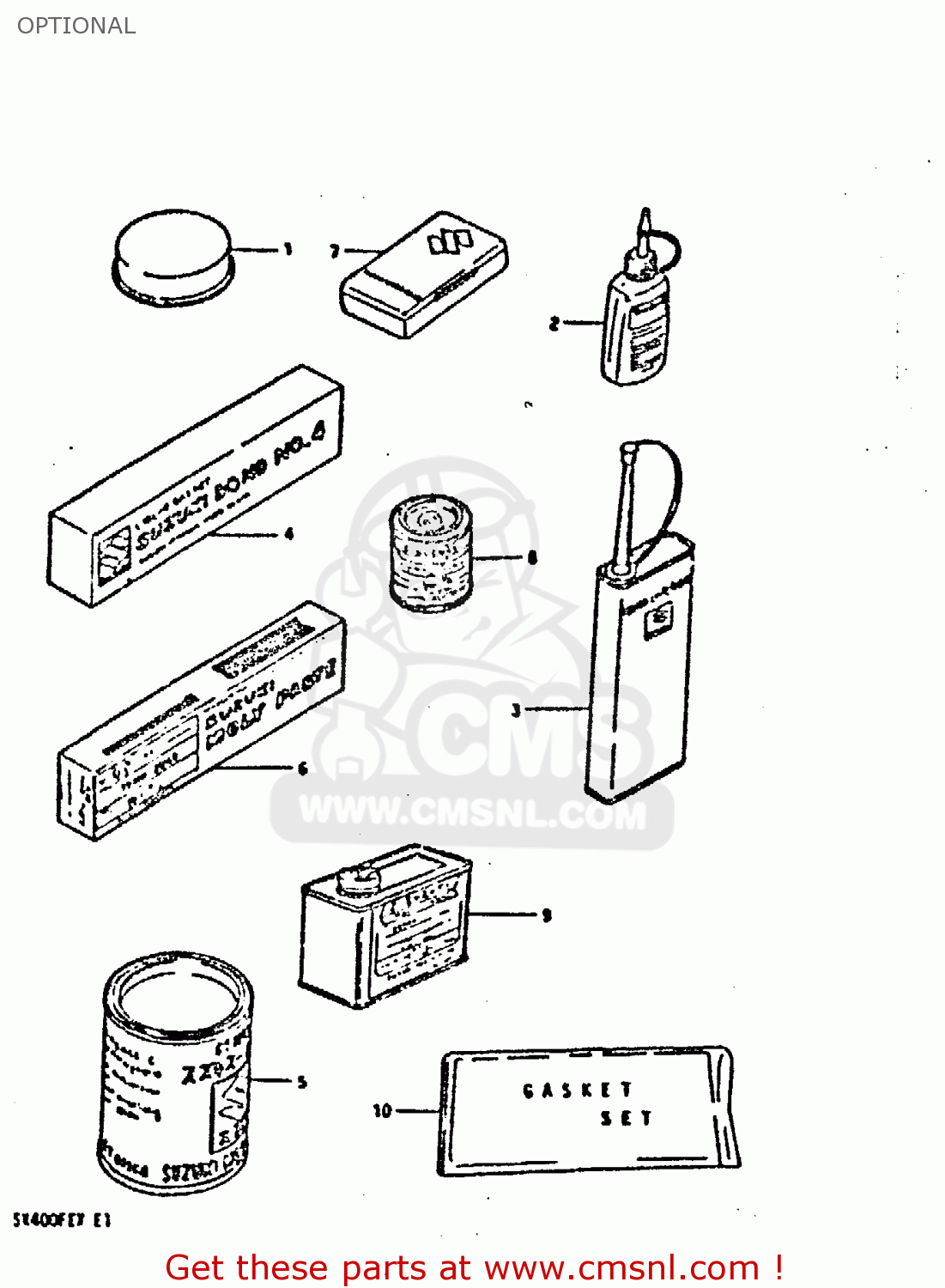 OPTIONAL GSX400FE 1981 (X) (E01 02 04 06 15 16 17 18 21 22 24 25 26 34 39