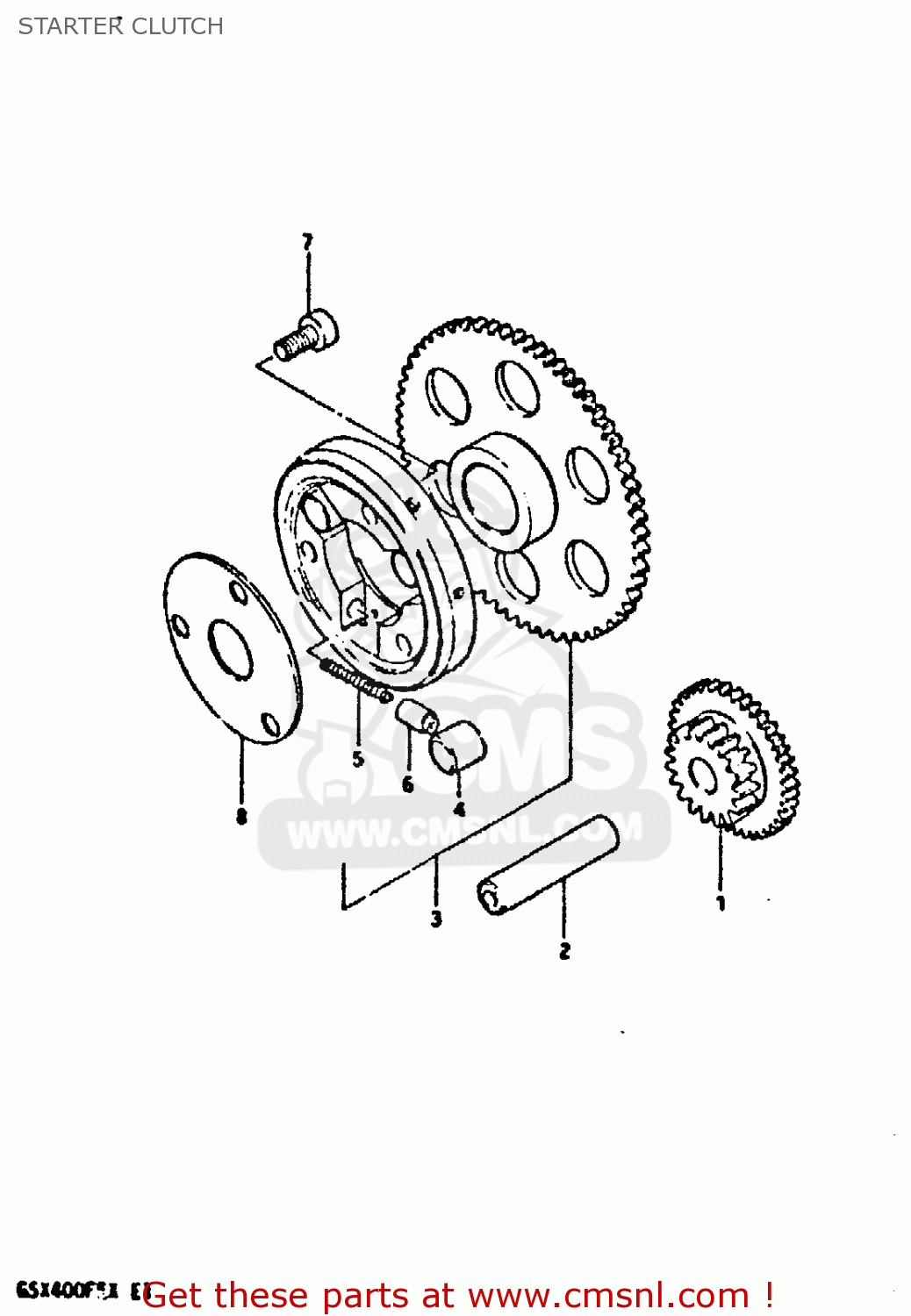 STARTER CLUTCH GSX400FE 1981 (X) (E01 02 04 06 15 16 17 18 21 22 24 25 26 34 39