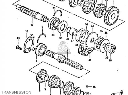 TRANSMISSION - GSX400FE 1981 (X) (E01 02 04 06 15 16 17 18 21 22 24 25 26 34 39