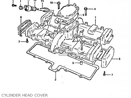 CYLINDER HEAD COVER - GSX400FE 1981 (X) (E01 02 04 06 15 16 17 18 21 22 24 25 26 34 39