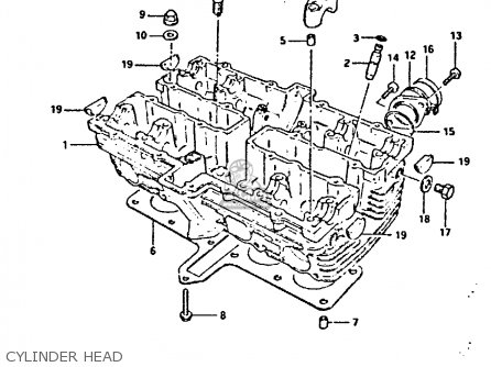 CYLINDER HEAD - GSX400FE 1981 (X) (E01 02 04 06 15 16 17 18 21 22 24 25 26 34 39