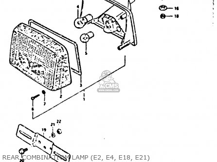 REAR COMBINATIOM LAMP (E2, E4, E18, E21) - GSX400FE 1981 (X) (E01 02 04 06 15 16 17 18 21 22 24 25 26 34 39