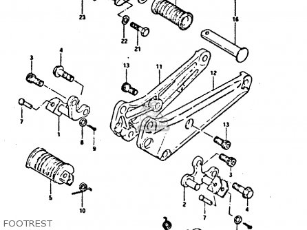 FOOTREST - GSX400FE 1981 (X) (E01 02 04 06 15 16 17 18 21 22 24 25 26 34 39