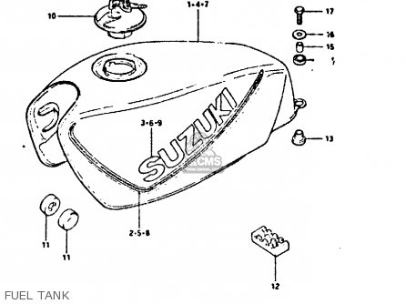 FUEL TANK - GSX400FE 1981 (X) (E01 02 04 06 15 16 17 18 21 22 24 25 26 34 39