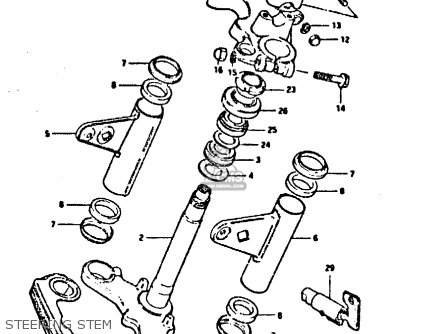STEERING STEM - GSX400FE 1981 (X) (E01 02 04 06 15 16 17 18 21 22 24 25 26 34 39
