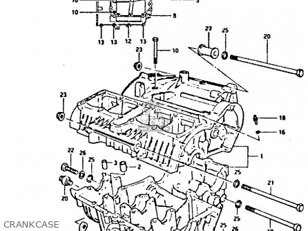 CRANKCASE - GSX400FE 1981 (X) (E01 02 04 06 15 16 17 18 21 22 24 25 26 34 39