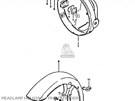 MEADLAMP HOUSING - FRONT FENDER - GSX400FE 1981 (X) (E01 02 04 06 15 16 17 18 21 22 24 25 26 34 39