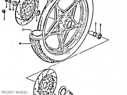 FRONT WHEEL - GSX400FE 1981 (X) (E01 02 04 06 15 16 17 18 21 22 24 25 26 34 39