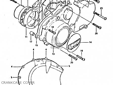 CRANKCASE COVER - GSX400FE 1981 (X) (E01 02 04 06 15 16 17 18 21 22 24 25 26 34 39