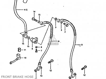 FRONT BRAKE HOSE - GSX400FE 1981 (X) (E01 02 04 06 15 16 17 18 21 22 24 25 26 34 39
