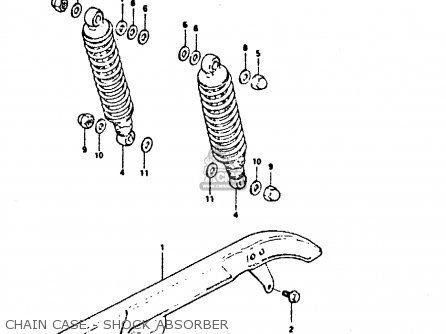 CHAIN CASE - SHOCK ABSORBER - GSX400FE 1981 (X) (E01 02 04 06 15 16 17 18 21 22 24 25 26 34 39