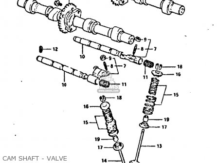 CAM SHAFT - VALVE - GSX400FE 1981 (X) (E01 02 04 06 15 16 17 18 21 22 24 25 26 34 39
