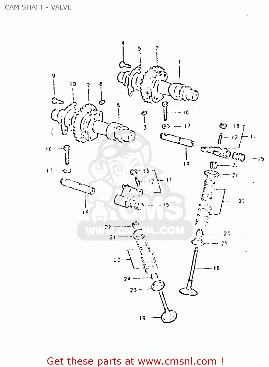 CAM SHAFT - VALVE GSX400L 1980 (T) GENERAL EXPORT (E01)