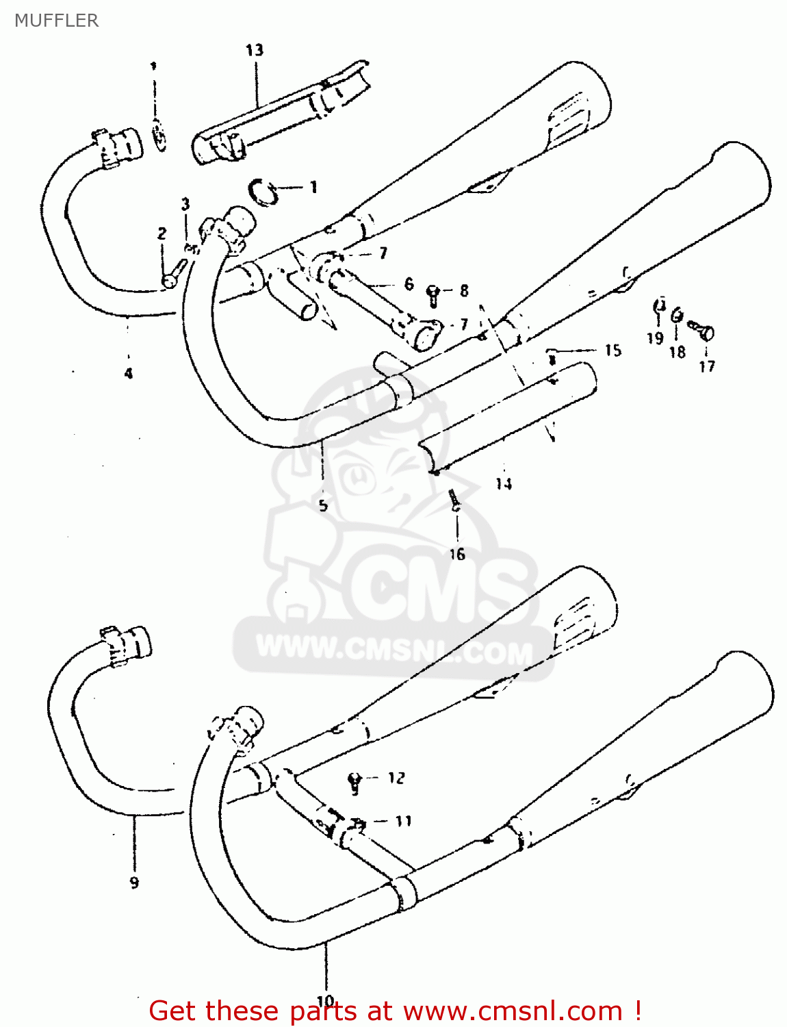 MUFFLER GSX400L 1980 (T) GENERAL EXPORT (E01)