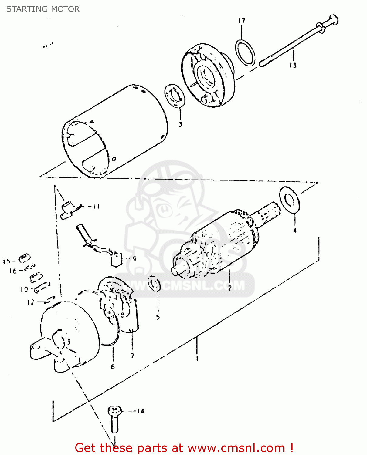 STARTING MOTOR GSX400L 1980 (T) GENERAL EXPORT (E01)