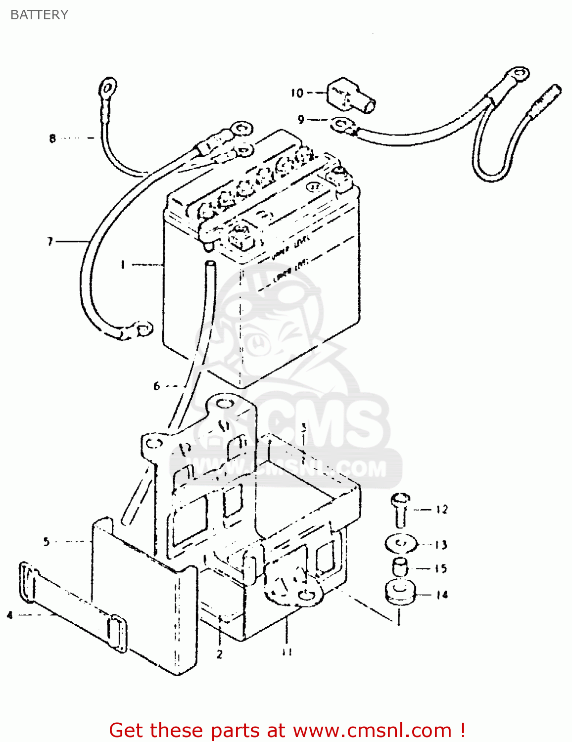 BATTERY GSX400L 1980 (T) GENERAL EXPORT (E01)
