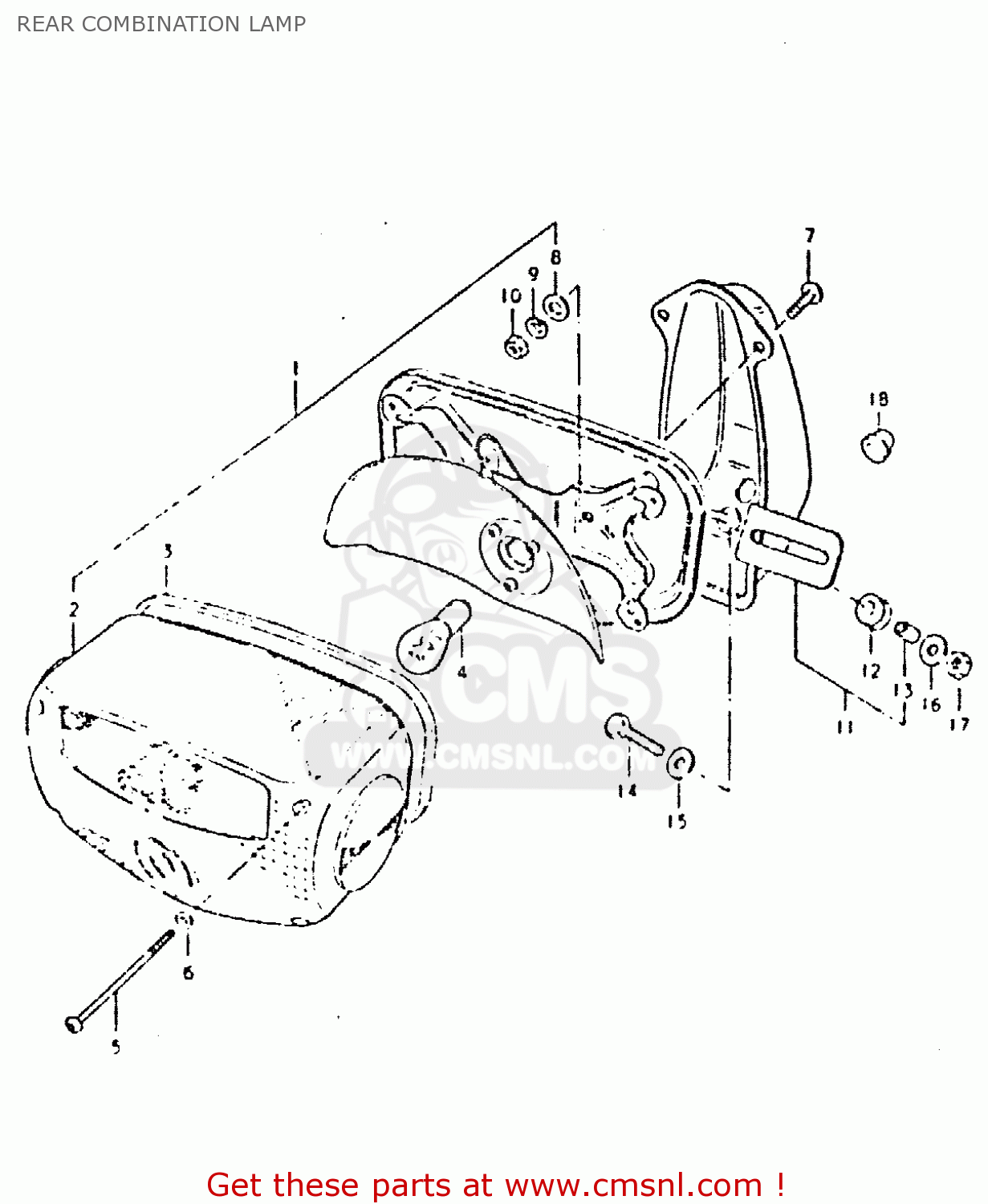 REAR COMBINATION LAMP GSX400L 1980 (T) GENERAL EXPORT (E01)