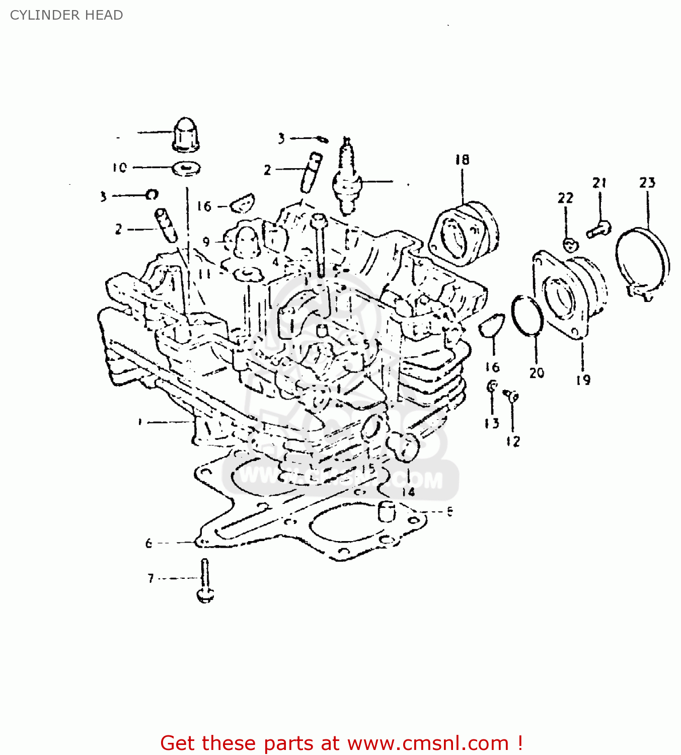 CYLINDER HEAD GSX400L 1980 (T) GENERAL EXPORT (E01)
