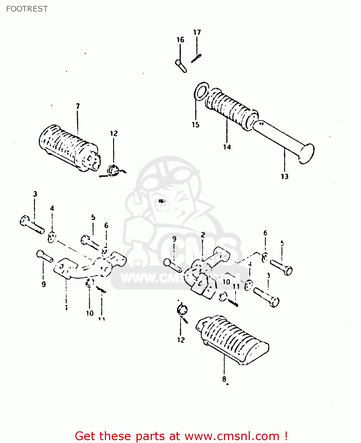 FOOTREST GSX400L 1980 (T) GENERAL EXPORT (E01)