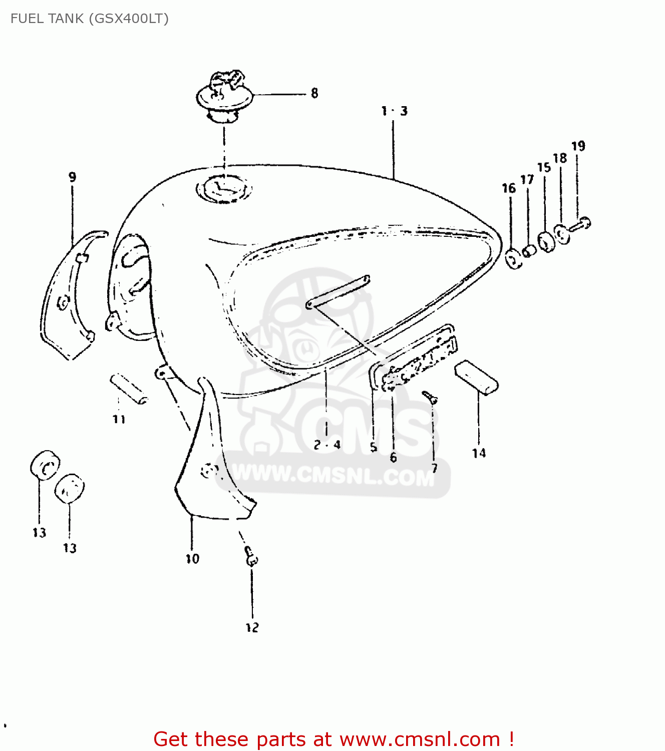 FUEL TANK (GSX400LT) GSX400L 1980 (T) GENERAL EXPORT (E01)