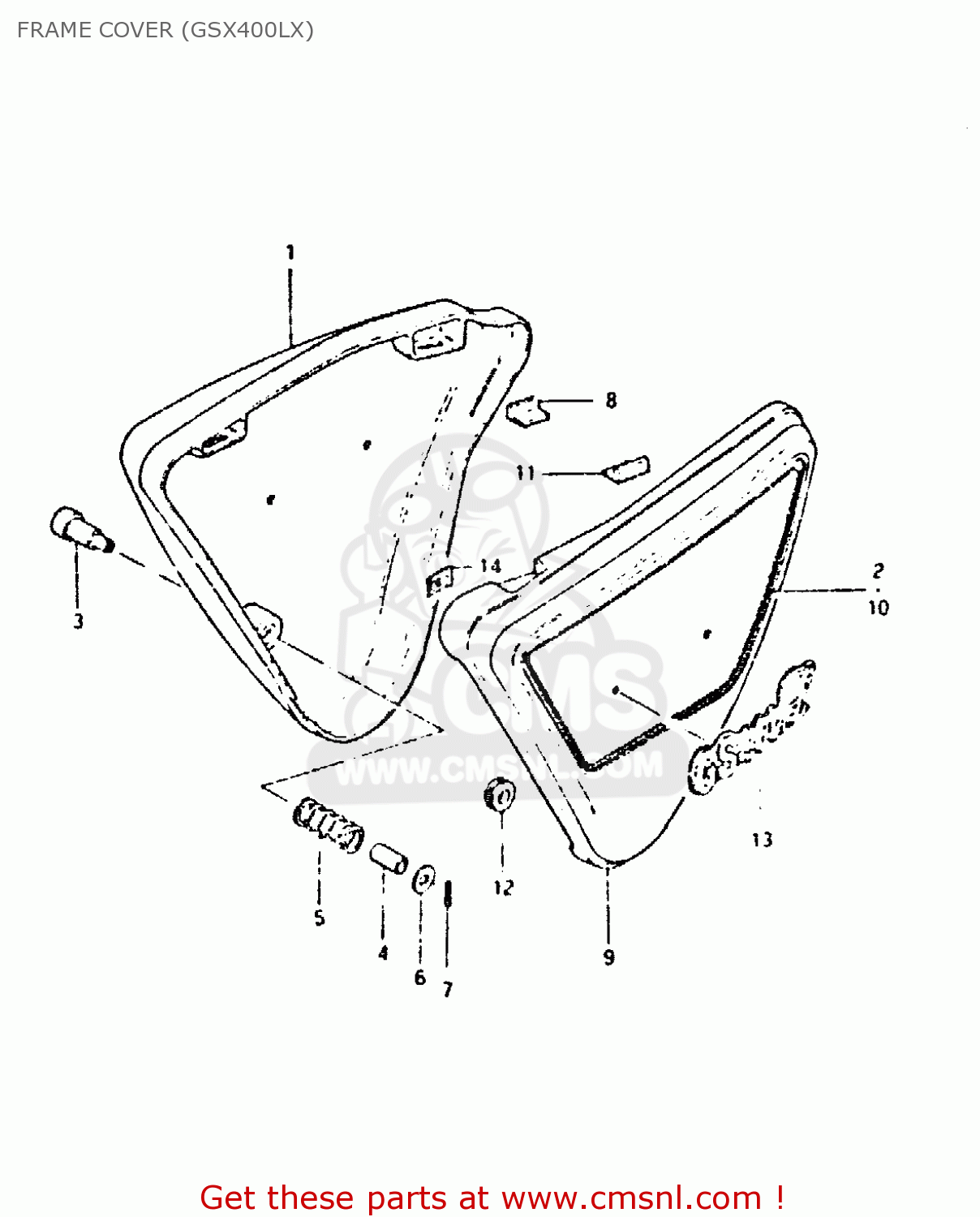 FRAME COVER (GSX400LX) GSX400L 1980 (T) GENERAL EXPORT (E01)