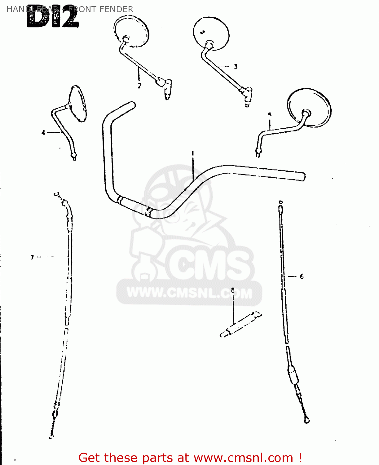 HANDLEBAR - FRONT FENDER GSX400L 1980 (T) GENERAL EXPORT (E01)