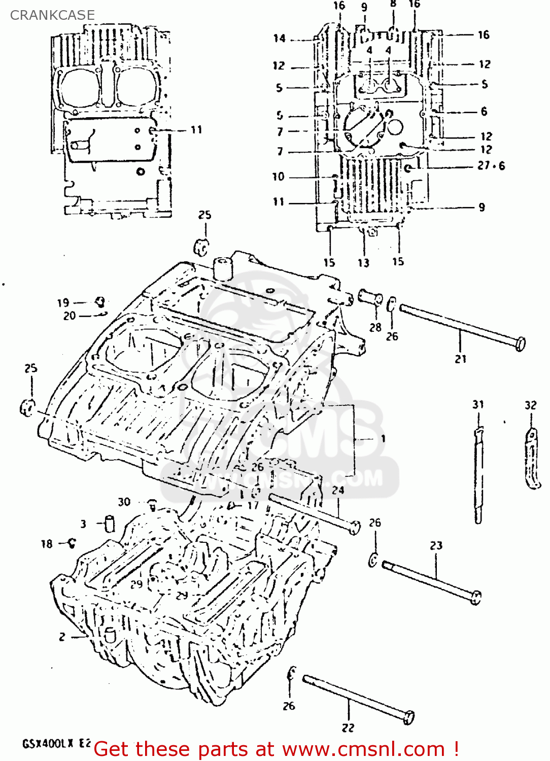 CRANKCASE GSX400L 1980 (T) GENERAL EXPORT (E01)