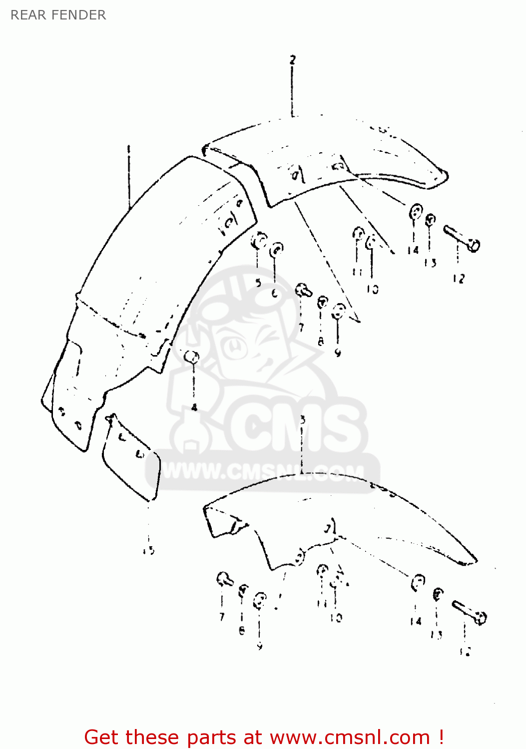 REAR FENDER GSX400L 1980 (T) GENERAL EXPORT (E01)