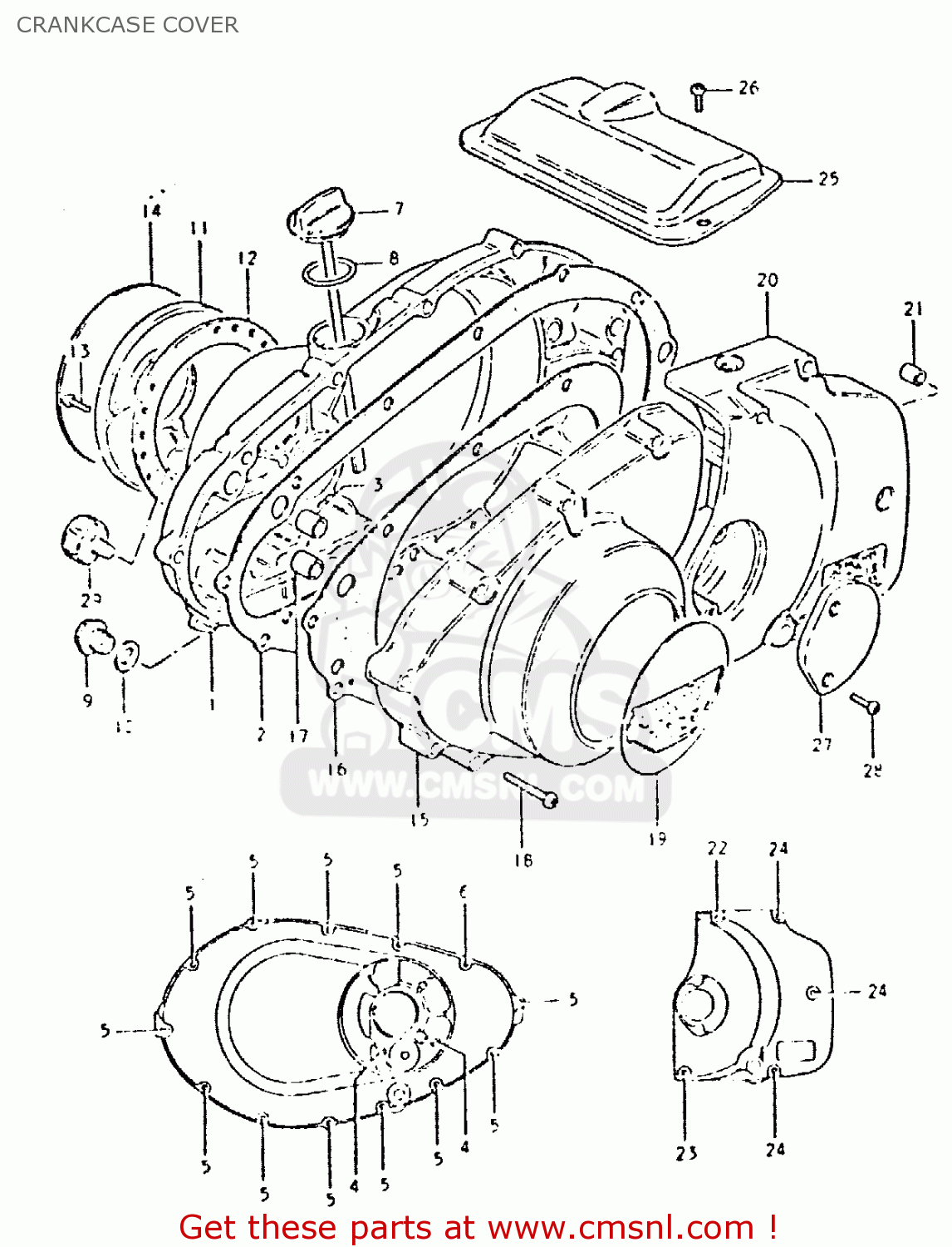 CRANKCASE COVER GSX400L 1980 (T) GENERAL EXPORT (E01)