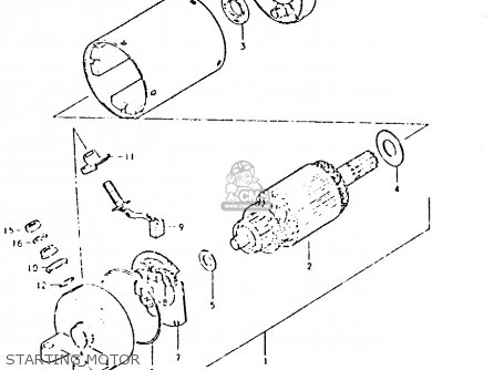 STARTING MOTOR - GSX400L 1980 (T) GENERAL EXPORT (E01)