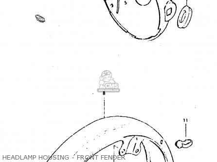 HEADLAMP HOUSING - FRONT FENDER - GSX400L 1980 (T) GENERAL EXPORT (E01)