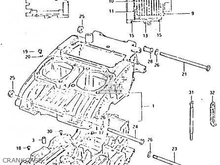CRANKCASE - GSX400L 1980 (T) GENERAL EXPORT (E01)
