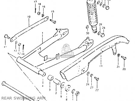 REAR SWINGING ARM - GSX400L 1980 (T) GENERAL EXPORT (E01)