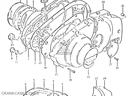 CRANKCASE COVER - GSX400L 1980 (T) GENERAL EXPORT (E01)