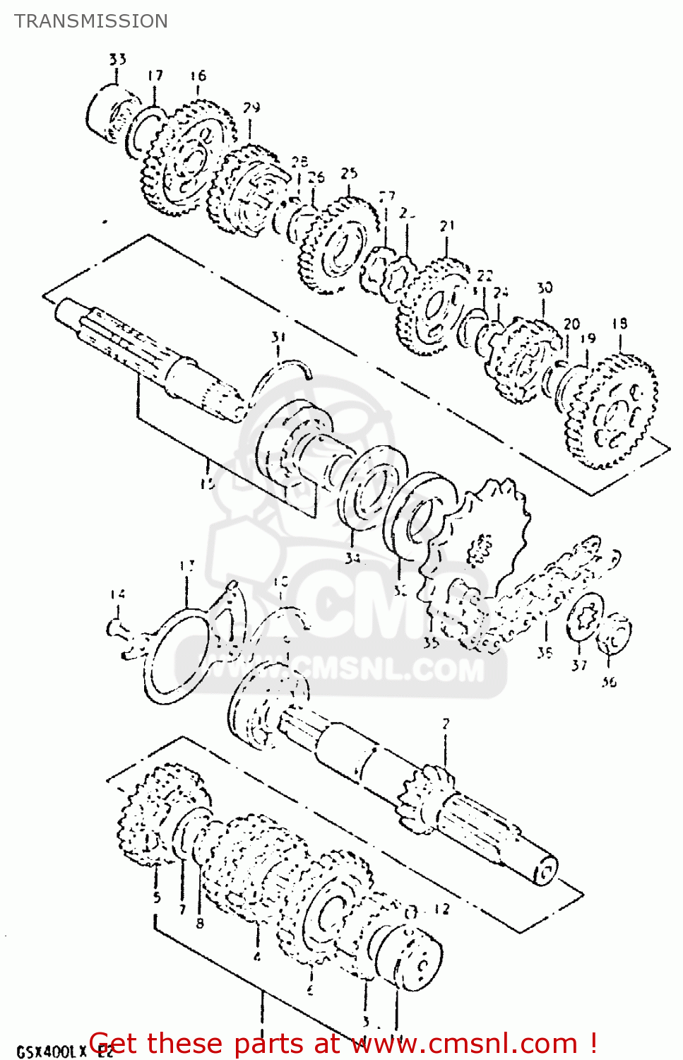 TRANSMISSION GSX400L 1981 (X) GENERAL EXPORT (E01)