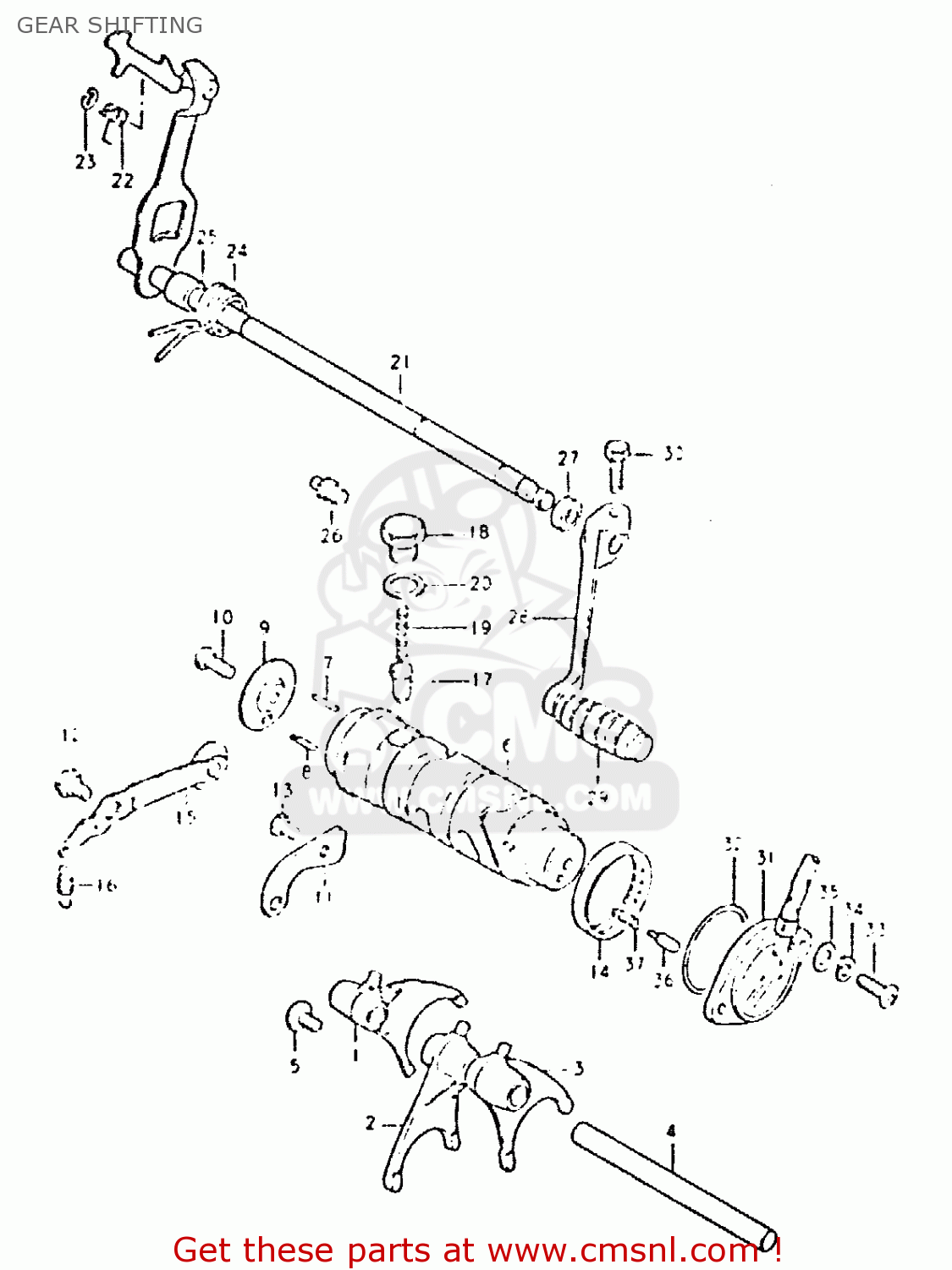 GEAR SHIFTING GSX400L 1981 (X) GENERAL EXPORT (E01)