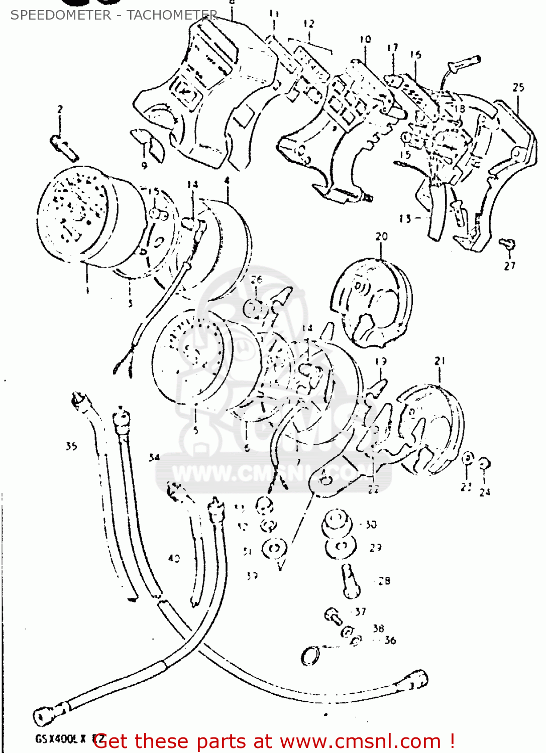 SPEEDOMETER - TACHOMETER GSX400L 1981 (X) GENERAL EXPORT (E01)