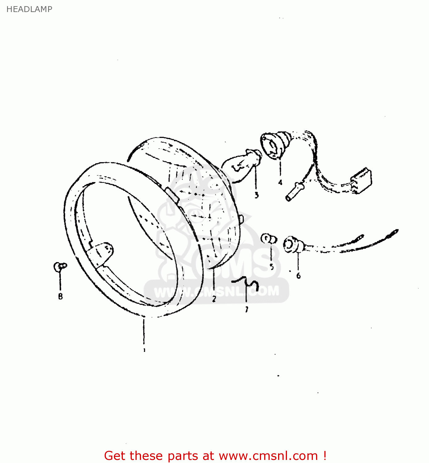 HEADLAMP GSX400L 1981 (X) GENERAL EXPORT (E01)